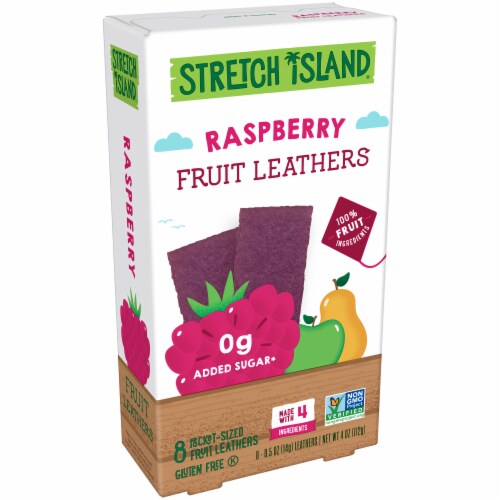 Stretch Island® Raspberry Flavored Fruit Leathers Perspective: front