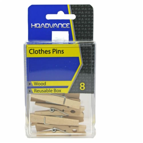 HQ Advance Wooden Clothes Pins - Natural Perspective: front