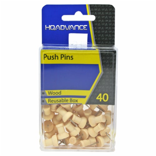 HQ Advance Wooden Push Pins - Natural Perspective: front