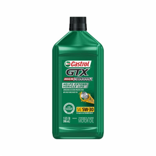 Castrol GTX High Mileage 5W-30 Synthetic Blend Motor Oil, 1 qt - Pay Less  Super Markets