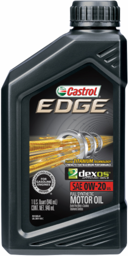 Castrol Edge 0W-20 SAE Full Synthetic Motor Oil Perspective: front