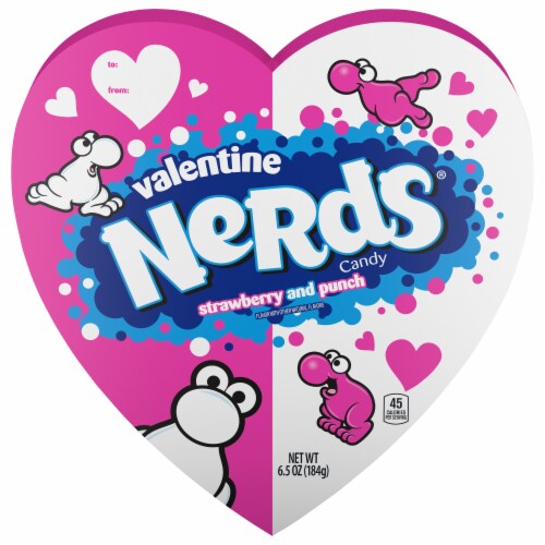 Nerds® Candy Strawberry and Punch Valentine's Candy Heart Box Perspective: front