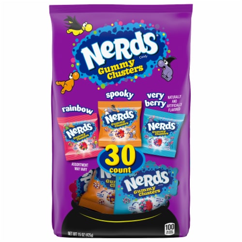 Nerds® Assorted Gummy Clusters Halloween Candy Bag Perspective: front