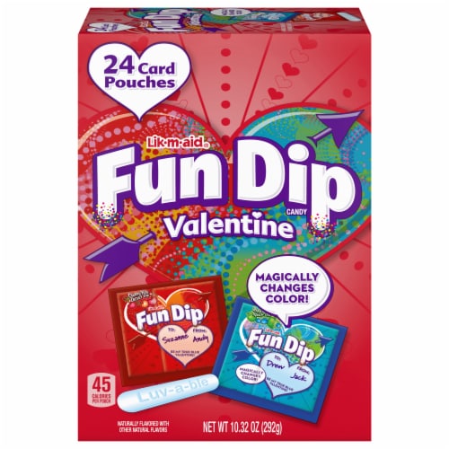 Fun Dip® Valentine's Candy Card Pouches in Box Perspective: front