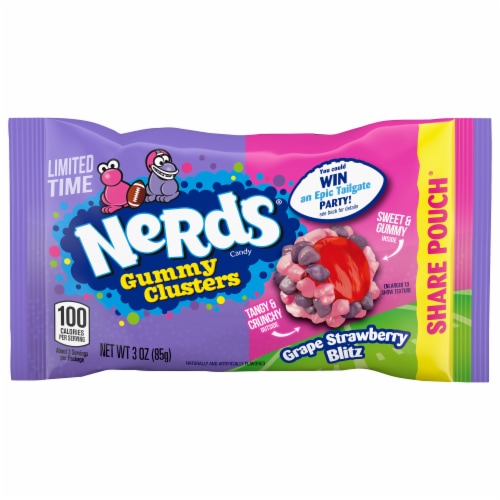 Nerds® Strawberry Blitz Gummy Clusters Candy Perspective: front