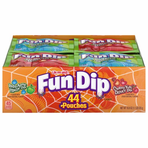 Lik-m-aid® Fun Dip® RazzApple and Cherry Yum Halloween Candy Pouches Perspective: front