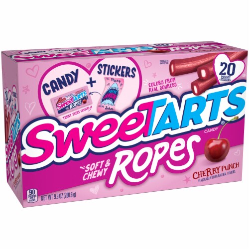 SweeTARTS® Soft & Chewy Cherry Punch Ropes Valentines Day Cards Kit Perspective: front