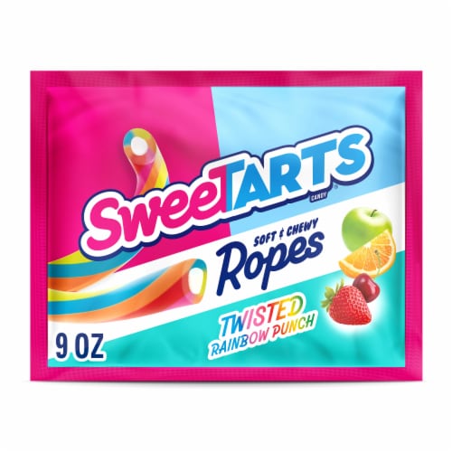 SweetTARTS® Twisted Rainbow Punch Soft & Chewy Ropes Candy Perspective: front