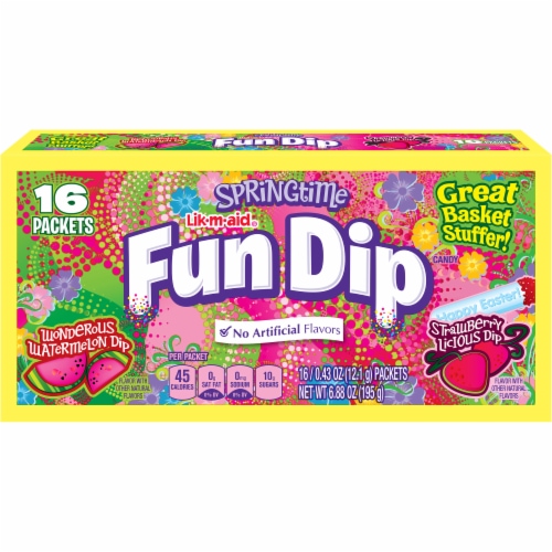 Fun Dip Springtime Wonderous Watermelon & Strawberry Licious Candy Packets Perspective: front
