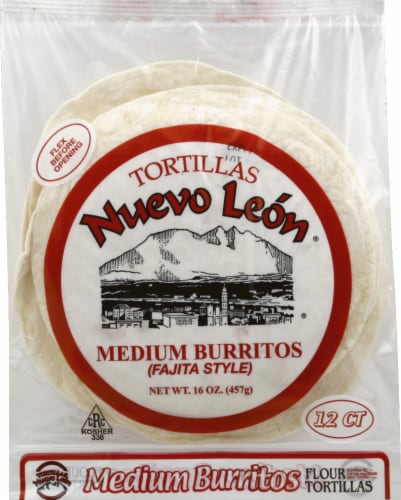 Nuevo Leon Medium Burrito Tortillas Perspective: front