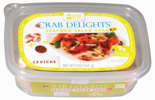 Louis Kemp Crab Delights Ceviche Seafood Salad Snack Kit Perspective: front