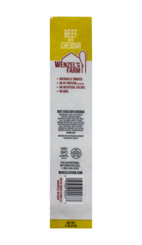 Wenzel's Farm Beef & Cheddar Stick Perspective: front