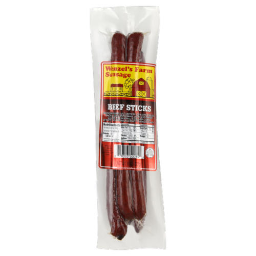Wenzel's Farm Sausage Beef Sticks Perspective: front