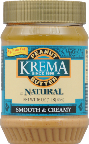 Krema Natural Smooth & Creamy Peanut Butter Perspective: front