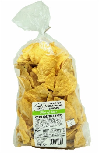 Fresh Made Hint of Lime Deli Tortilla Chips Perspective: front