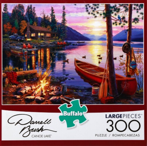 Buffalo Canoe Lake by Darrell Bush Large Piece Puzzle Perspective: front