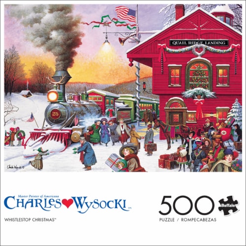 Buffalo Games Wysocki Americana Puzzle - Whistletop Christmas™ Perspective: front