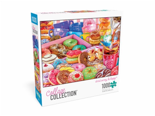 Buffalo Games Collage Collection Donut Worry Be Happy Puzzle Perspective: front