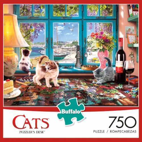 Buffalo Games Cats: Puzzler's Desk Jigsaw Puzzle Perspective: front