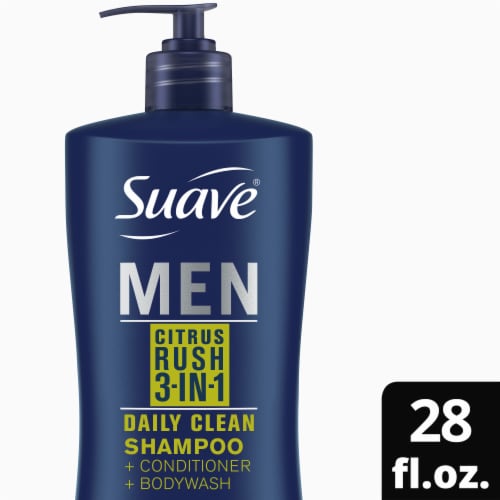 Suave Men Citrus Rush Three in One Shampoo Conditioner Body Wash