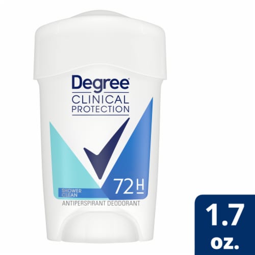 Degree Clinical Protection Shower Clean Antiperspirant Deodorant Perspective: front