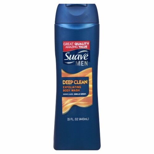 Suave Men Deep Clean Exfoliating Body Wash Perspective: front