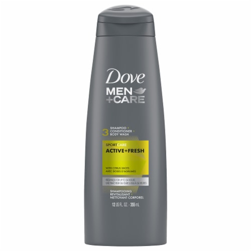 Dove Men + Care Sport Care Active + Fresh 3 in 1 Shampoo Conditioner and Body Wash