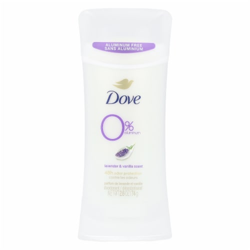 Dove Aluminum Free Deodorant Lavender & Vanilla Scent - 2.6 oz (74 g) Perspective: front