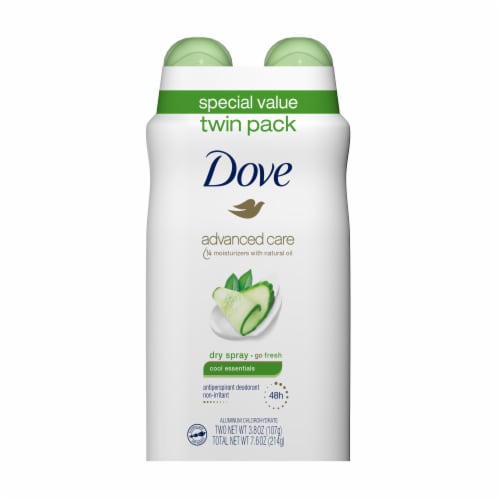 Dove Advanced Care Cool Essentials Dry Spray Antiperspirant Deodorant Perspective: front