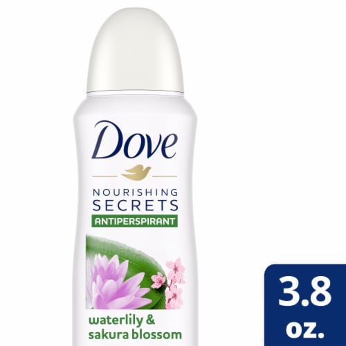 Dove Nourishing Secrets Dry Spray Antiperspirant Deodorant Waterlily & Sakura Blossom Perspective: front