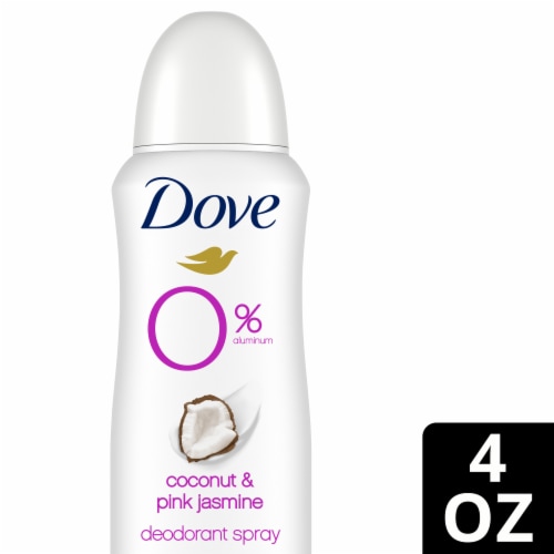 Dove Aluminum Free Deodorant Spray, Coconut & Pink Jasmine Perspective: front