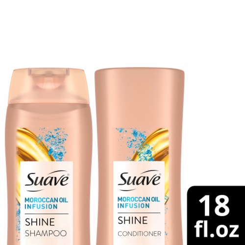 Suave® Moroccan Oil Infusion Shine Shampoo & Conditioner Perspective: front