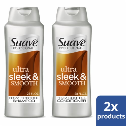 Suave® Ultra Sleek & Smooth Frizz Control Shampoo & Conditioner Perspective: front