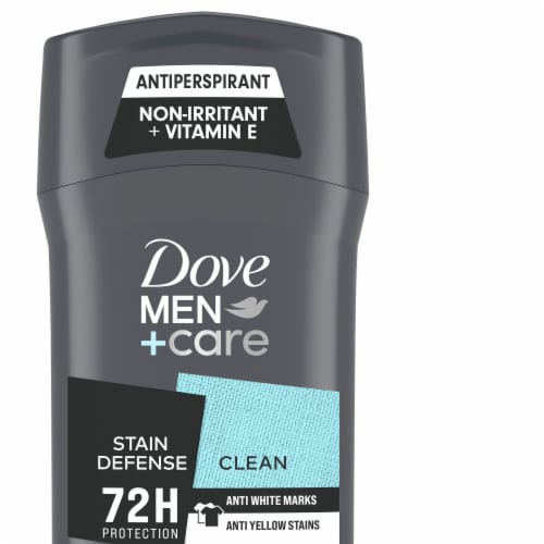 Dove Men+Care Deodorant Stick Stain Defense Clean Perspective: front