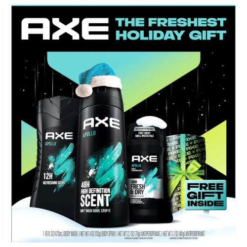 AXE Freshest Holiday Gift Set: Body Wash, Body Spray & Antiperspirant Deoderant , Sage & Cedarwood Perspective: front