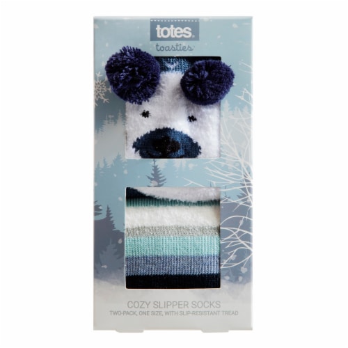 Totes Toasties Cozy Slipper Socks - Polar Bear Perspective: front