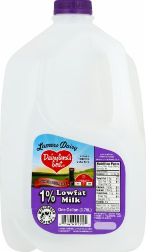 Lamers Dairy 1% Lowfat Milk Perspective: front