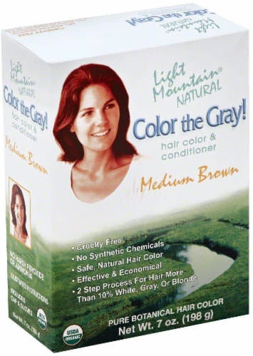 Light Mountain Medium Brown Color the Gray! Hair Color & Conditioner Perspective: front
