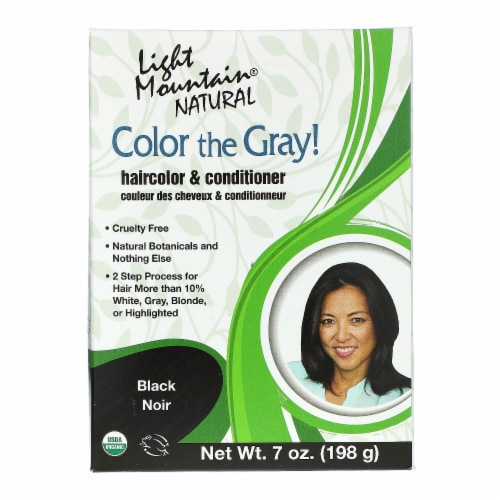 Light Mountain Black Color the Gray! Hair Color & Conditioner Perspective: front