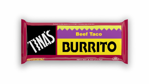Tina's Beef Taco Burrito Perspective: front