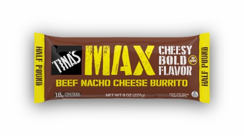 Tina's Max Beef Nacho Cheese Burrito Perspective: front