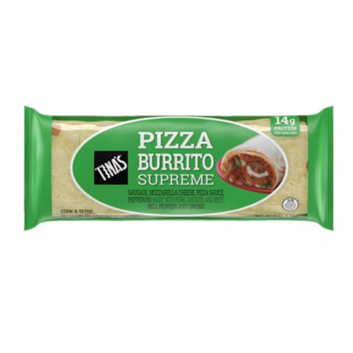 Tina's Pizza Burrito Supreme Perspective: front