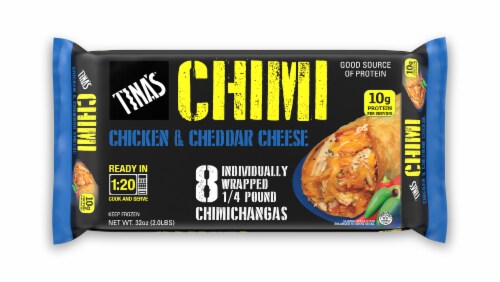 Tina’s CHIMI Chicken & Cheddar Cheese Chimichangas 8 Count Perspective: front