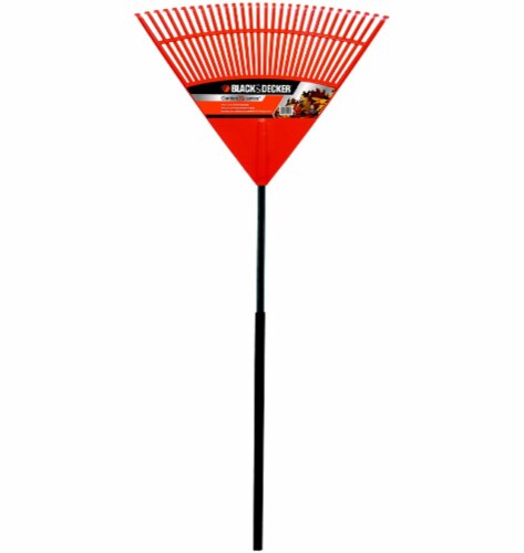 BLACK + DECKER Poly Fan Rake - Orange/Black, 30 in - Food 4 Less