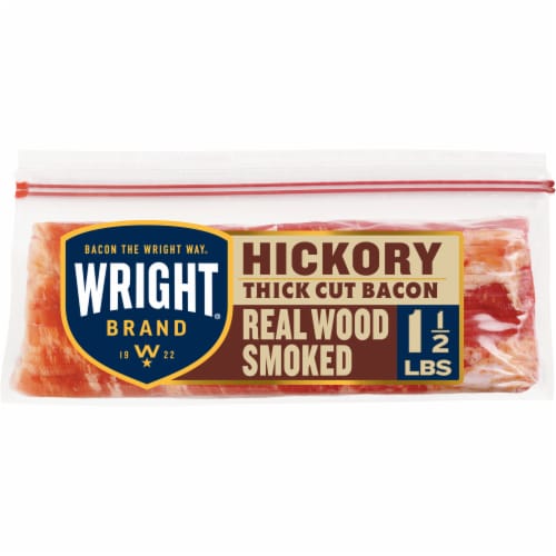 Wright Brand Real Wood Smoked and Thick Sliced Hickory Thick Cut Bacon