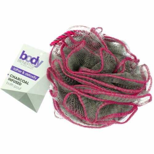 Body Benefits Charcoal Infused Bath Pouf Assorted Colors Perspective: front