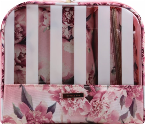 Sophia Joy Floral Wristlet Makeup Bag 3 Piece Perspective: front