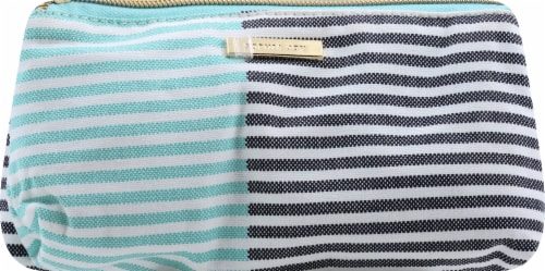 Sophia Joy Two Tone Stripe Purse Makeup Bag Perspective: front