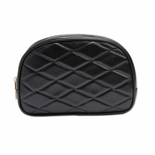 Scunci Quilted Cosmetic Bag - Black Perspective: front