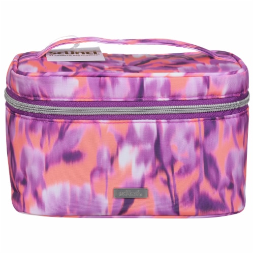 Scunci Floral Cosmetic Bag - Coral Perspective: front